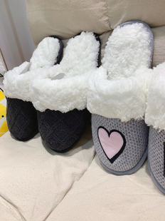 V家可爱不失暖和的羊羔毛暖暖不想拖防滑拖鞋地板拖