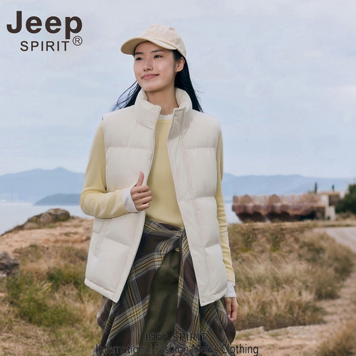 JEEPSPIRIT立领保暖羽绒棉马甲
