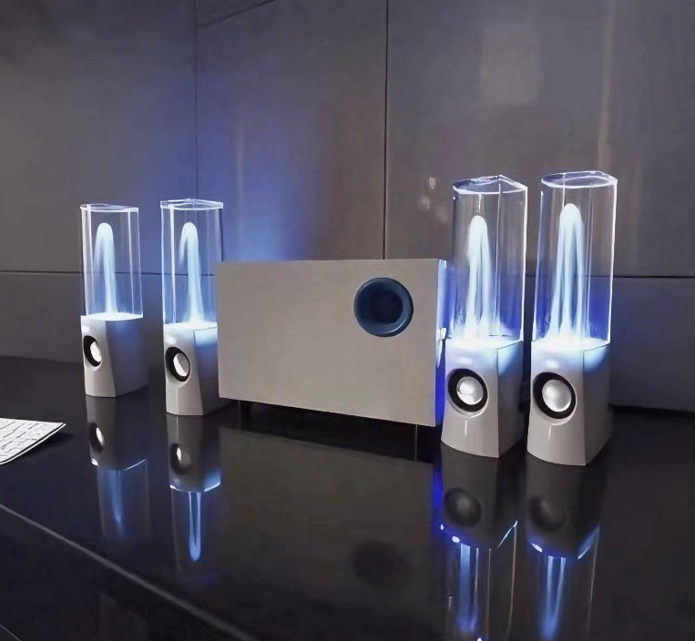 创意喷水水舞迷你喷泉装饰摆件音响笔记本手机七彩灯桌面电脑音箱