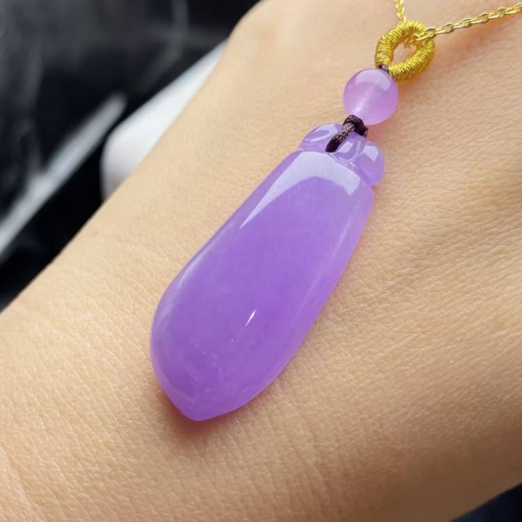 紫罗兰翡翠处理福禄福瓜挂件