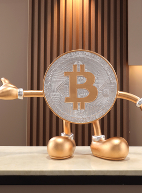 比特币造型创意摆件家居客厅电视柜玄关酒柜装饰品开业乔迁送礼