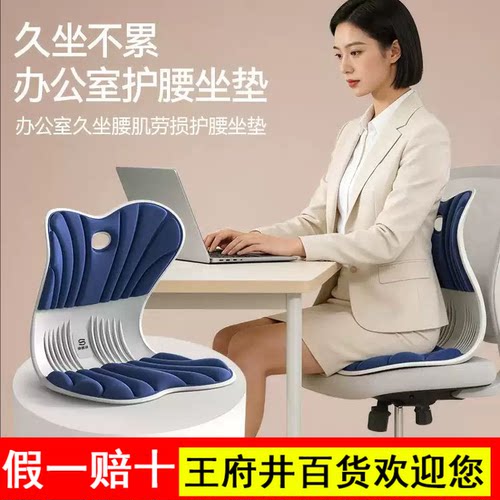 思菲其靠背一体护腰坐垫久坐神器办公室人体工学坐姿椅腰部支撑托