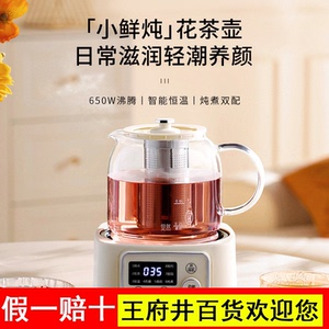 觉然花茶壶全玻璃养生壶电热水壶一体炖煮烧水壶家用办公室煮茶壶