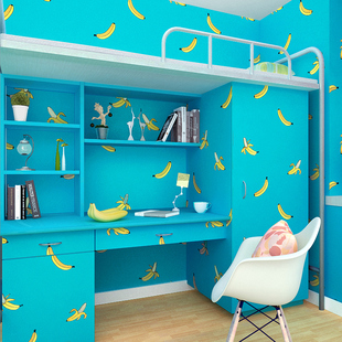 大学生宿舍墙纸自粘儿童房幼儿园壁纸男女孩寝室卡通桌面纸画