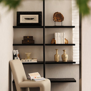 组合 样板间售楼部书房书架软装 书柜摆件仿木装 饰品宋氏美学新中式