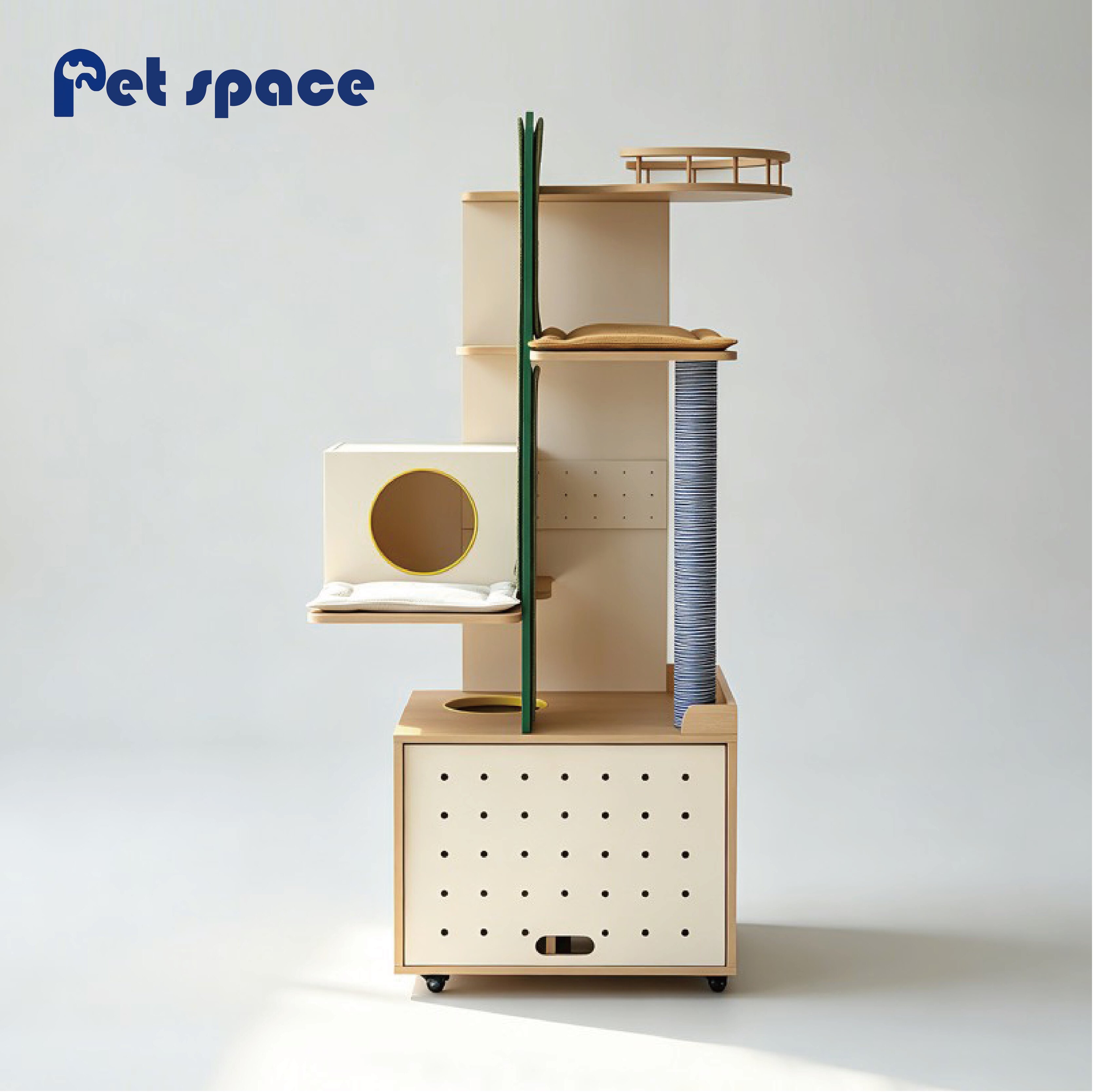 多层猫爬架猫窝隐藏猫砂柜家具