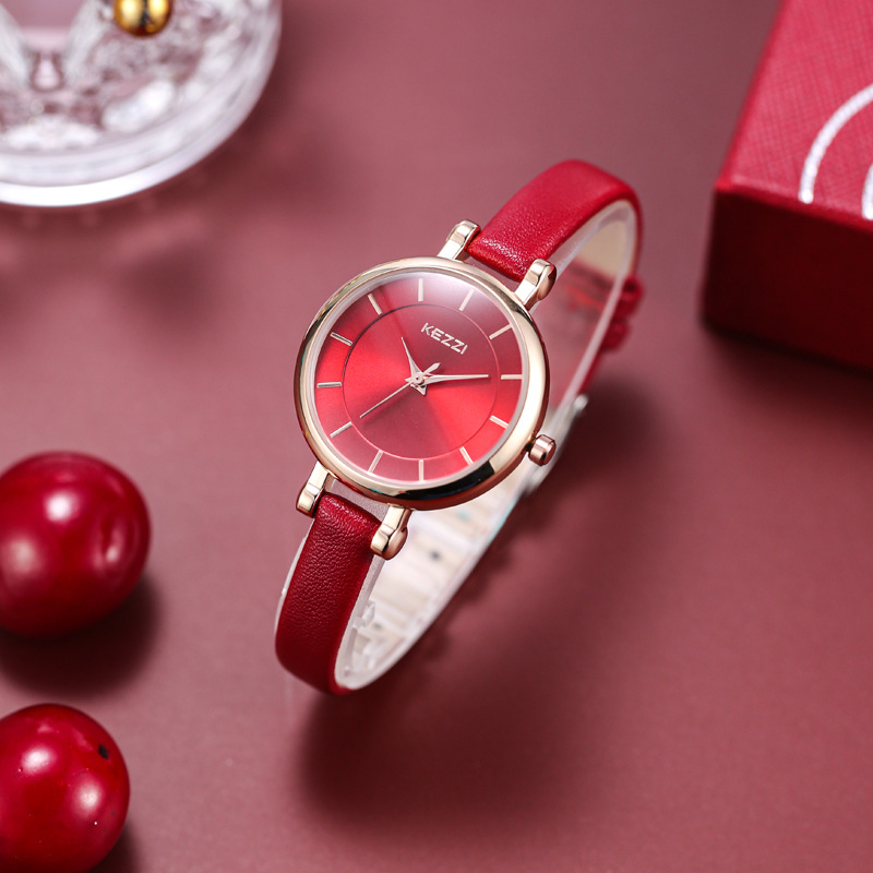 kezzi手表女学生小绿新款时尚气质简约手表女石英表ins风潮流