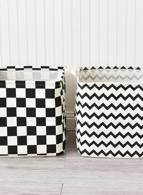 ins收纳筐布艺防水脏衣篮棉麻可折叠玩具箱洗衣脏衣篓收纳桶0964