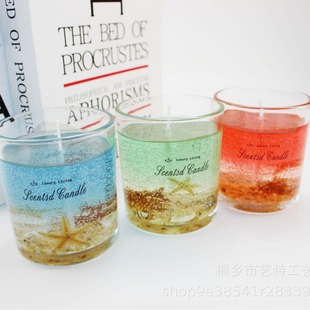 香薰蜡烛海洋贝壳海星果冻蜡无烟居家摆件香氛卧室海洋香薰家居