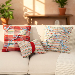 织蝴蝶结装 饰枕 饰抱枕客厅沙发靠枕床上靠垫套卧室靠垫抱枕套装