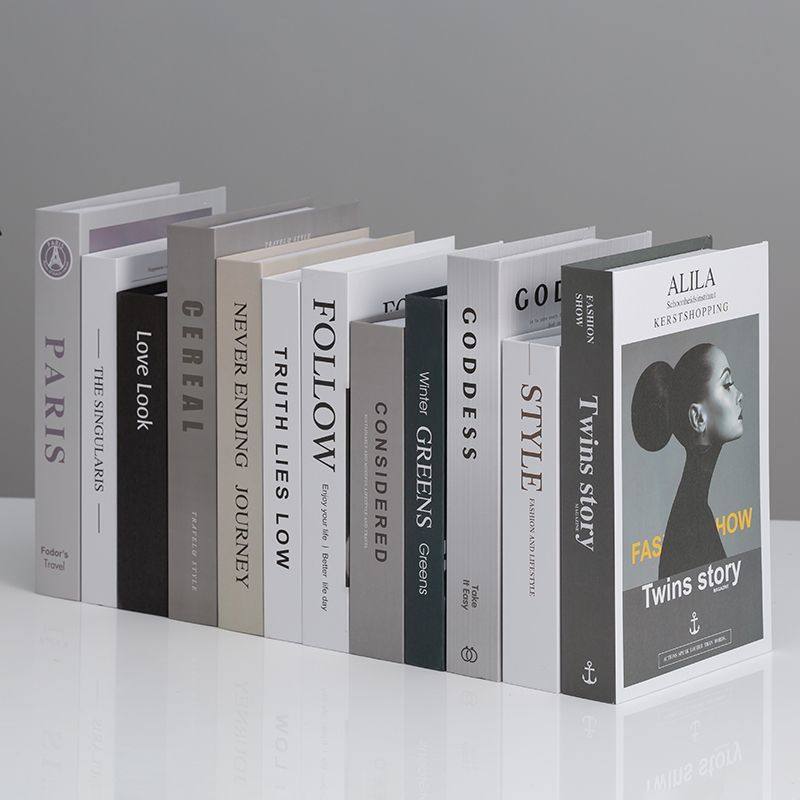 北欧简约轻奢假书摆件客厅书柜仿真书摄影道具模型书办公区装饰书