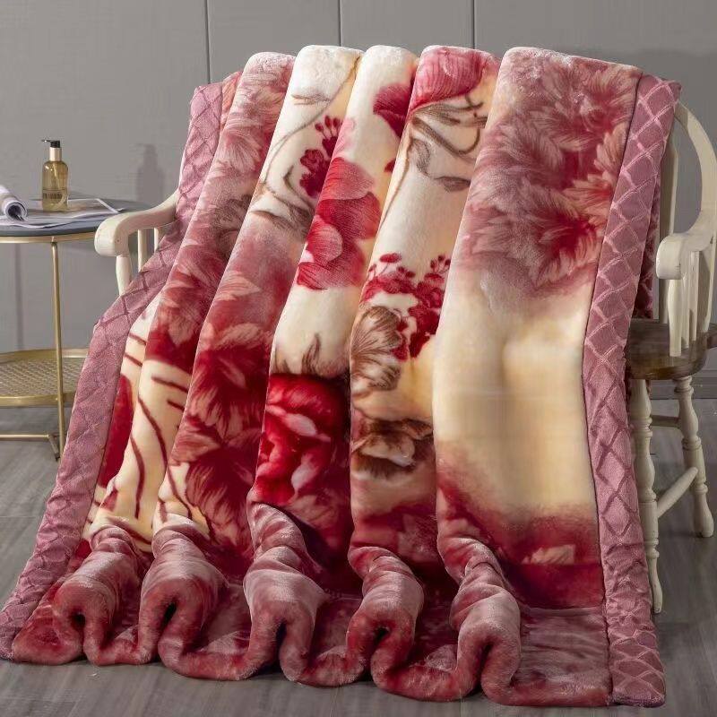 拉舍尔毛毯双层加厚冬季婚庆盖毯秋冬被子珊瑚绒毯子单双人空调毯
