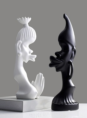 非洲情侣人像北欧家居酒柜简约树脂装饰现代客厅创意摆件工艺品