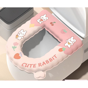 马桶坐垫圈四季 通用座便垫子秋冬粘贴防水家用加厚大号免洗可水洗