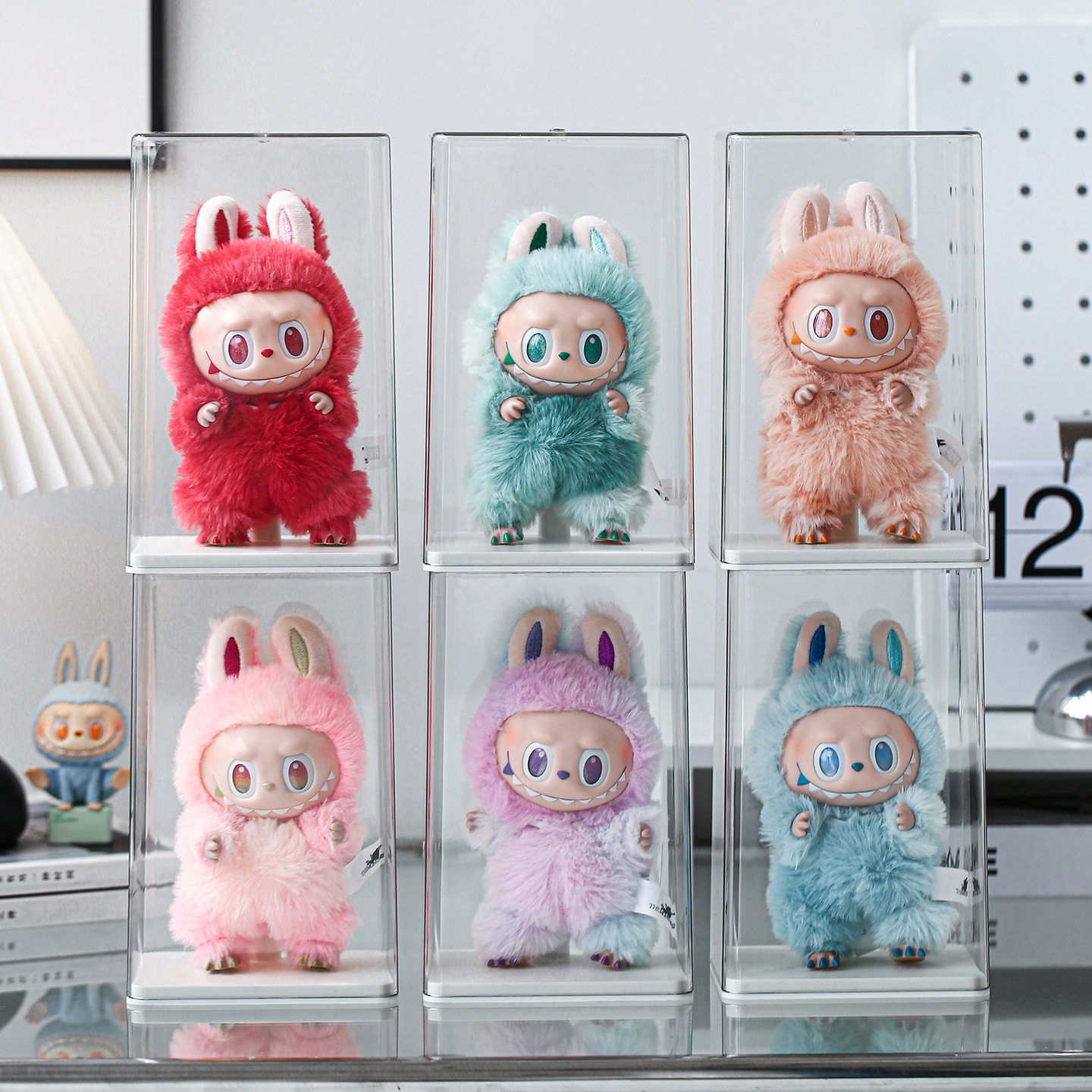 透明亚克力泡泡玛特手办玩偶展示盒拉布布盲盒加厚防尘收纳展示架