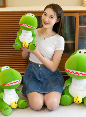 毛绒玩具创意大牙恐龙可爱萌萌的呆鸡恐龙毛绒玩具公仔创新大娃娃