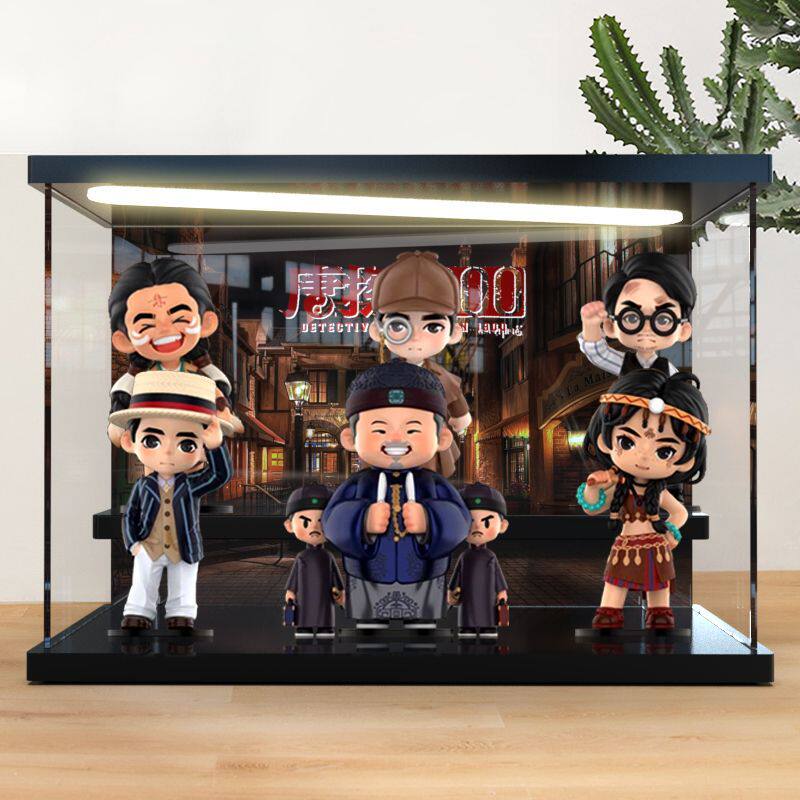 亚克力彩绘展示盒适用 POPMART 唐探1900系列 手办 盲盒潮玩摆件