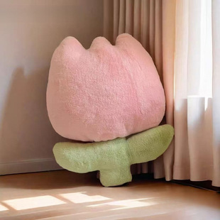 新款 可爱网红郁金香抱枕北欧客厅靠枕沙发靠垫卧室床上少女新