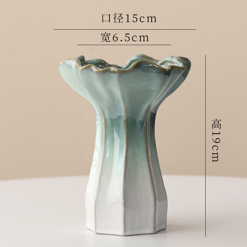 欧式创意陶瓷花瓶摆件客厅玄关插花装饰品水培鲜花器复古陶罐花盆