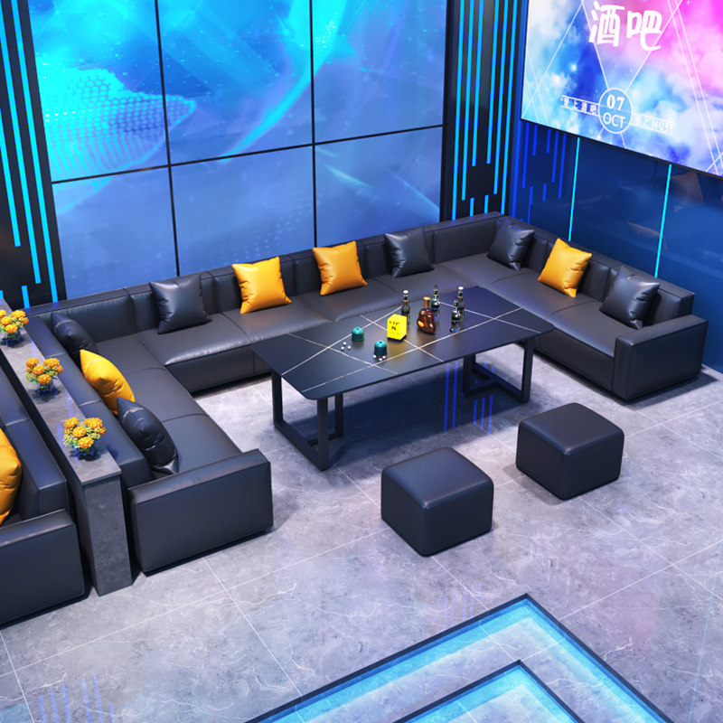 工业风酒吧卡座沙发咖啡厅休闲休息区音乐餐吧清吧小酒馆桌椅组合