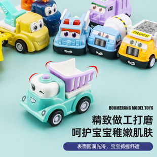 卡通工程车玩具男孩回力迷你小汽车网红儿童玩具地摊小汽车玩具