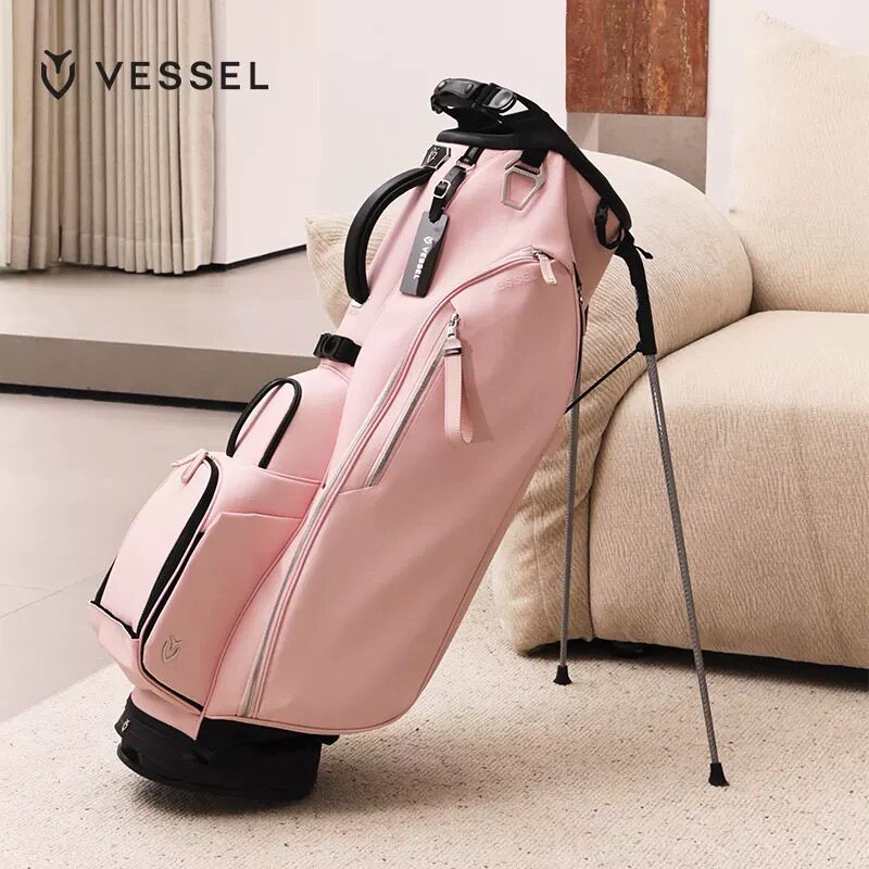 VESSEL高尔夫球包PlayerV胭脂粉支架包golfbag女士球包6格8.5寸