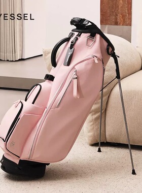 VESSEL高尔夫球包PlayerV胭脂粉支架包golfbag女士球包6格8.5寸