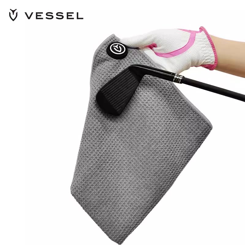 VESSEL高尔夫毛巾超细纤维磁性擦杆巾速干吸水便携清洁球杆毛巾