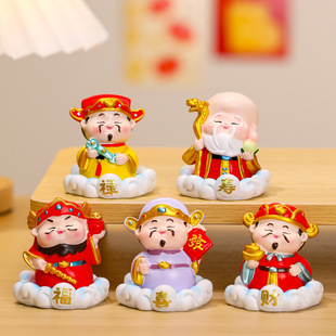 福禄寿三星摆件公仔五路财神供奉寿宴老人桌面寿星公生日礼品人物