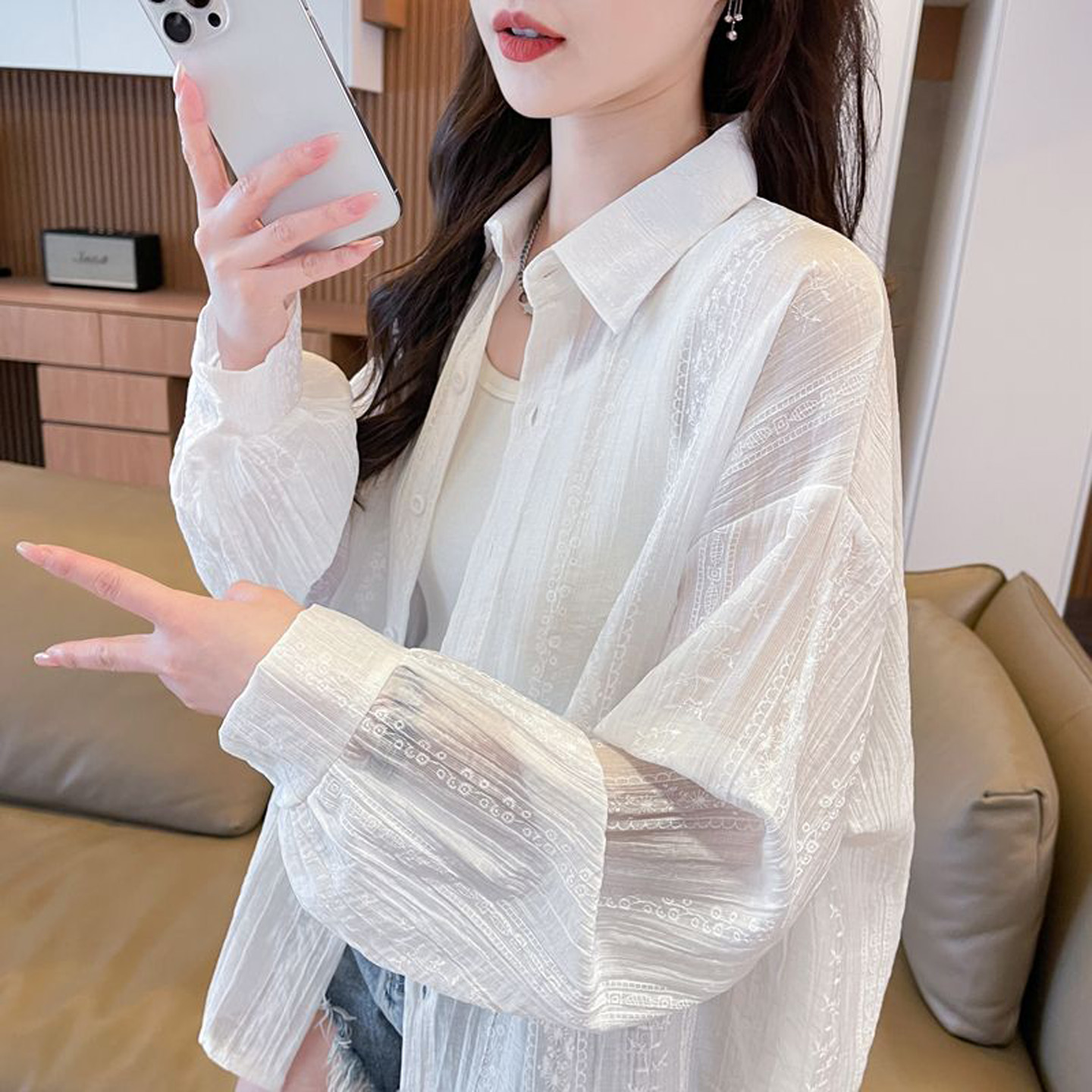 小个子慵懒风炸街复古长袖外套女