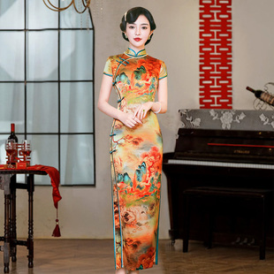 重磅真丝旗袍桑蚕丝高端小个子改版改装连衣裙古法微胖高端名牌女