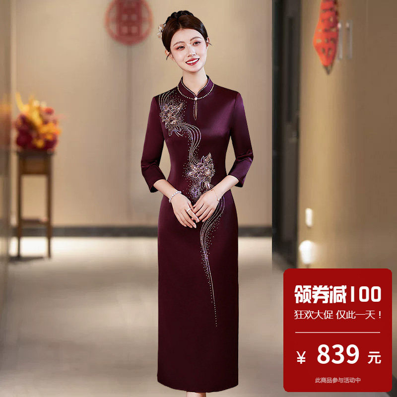 新中式国风旗袍小个子轻奢高级感改良高端大气上档次晚礼服年轻款