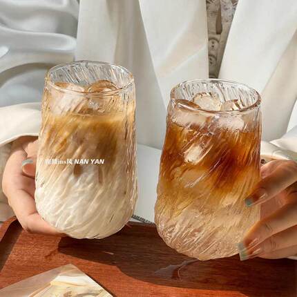 ins风水果茶杯复古日式Dirty冰美式咖啡杯特调果汁杯拿铁饮品杯子