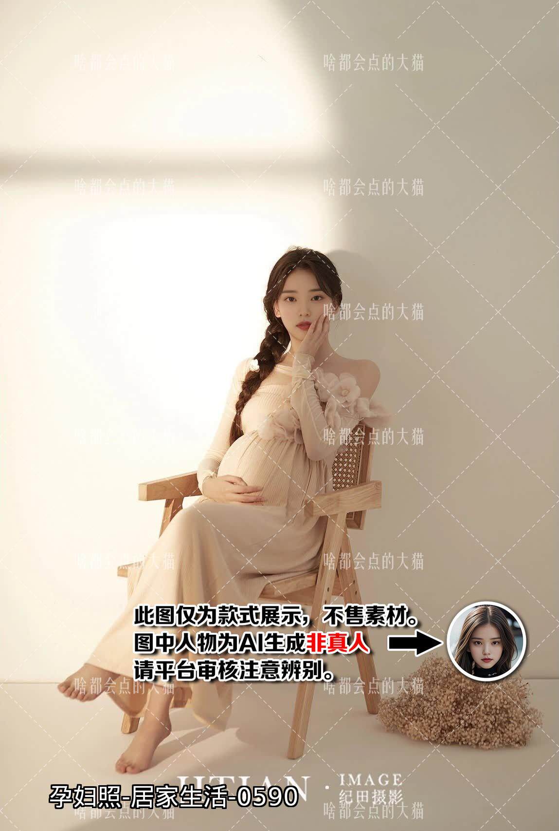 孕妇照 居家生活 女生数字ai写真照片 不售素材