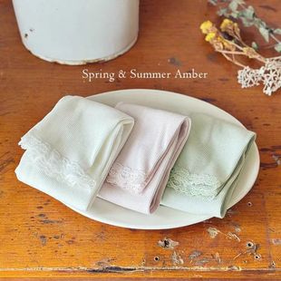 Amber韩国正品童装 女童蕾丝花边七分裤打底裤子 haha童装