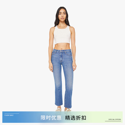 MOTHERDENIM高腰微喇全长牛仔裤