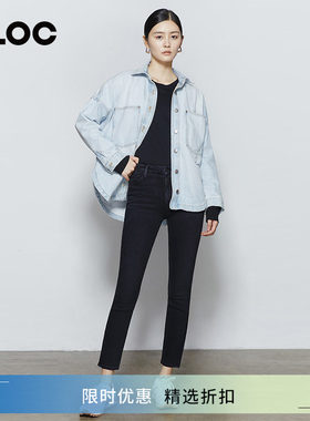 motherdenim黑色高腰牛仔裤