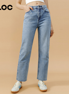 嘿小琼HeyJoanie HJ160土耳其棉曼哈顿直筒烟管九分牛仔裤女新款
