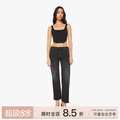 MOTHERDENIM宽松直筒九分牛仔裤