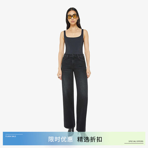 motherdenim高腰宽松直筒牛仔裤