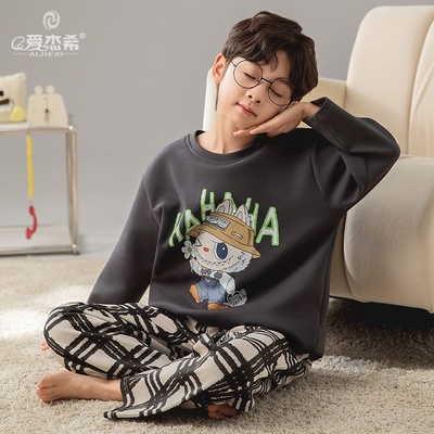 睡衣儿童秋季新款男孩加肥加大