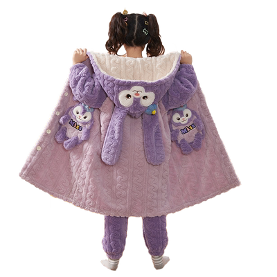 女童珊瑚绒睡衣秋冬季