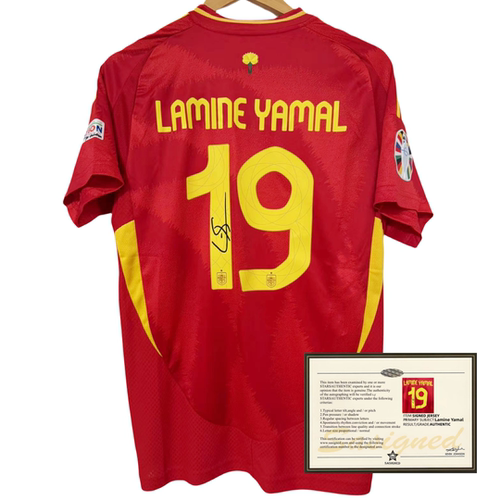 Yamal Spain jersey football printed signature shirt