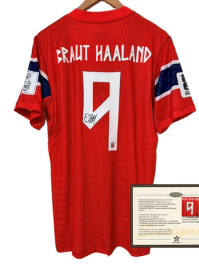 26 Norway Haaland printed signed football jerseys shirt