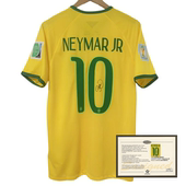 Brazil football Neymar 2014 printed signed jerseys shirt