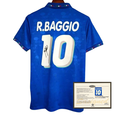 94 Italy Baggio printed signed football jerseys shirt