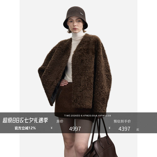 HONORE古月 殿堂级意大利进口LACON拉贡皮毛一体保暖皮草外套