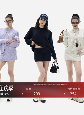 HONORE古月  精致主义菱格镂空 100%毛针织三件套装组