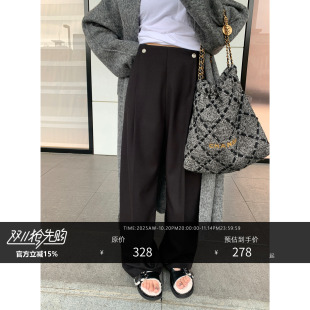 高腰显瘦阔腿西装 Maker 裤 女冬季 HONORE古月 直筒宽松休闲裤 Show