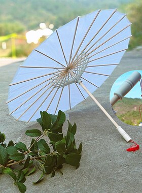 包邮三曼多纯白色伞可绘图伞舞蹈伞绸布道具伞古典花伞成人舞伞